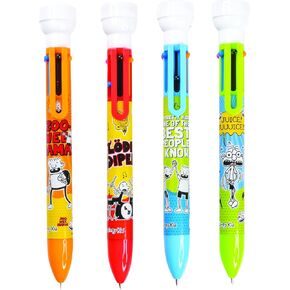 GEDDES Raymond Diary of a Wimpy Kid 6-Color Pens with Stampers - Pack of 12 - Fun and Multifunctional Pens for Kids