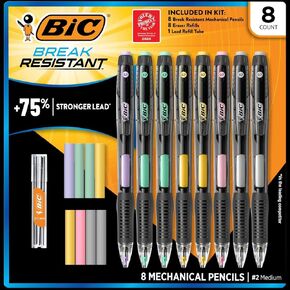 BIC Break Resistant Mechanical Pencils with Lead and Eraser Refills, 0.7 mm, 8 ct