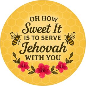 JW Stickers - Pack of 75 ‘Oh How Sweet It is to Serve Jehovah with You’ Stickers – 2" Size Premium Ministry Labels for Pioneers