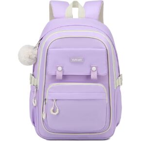 Girls Backpack, Middle High School Elementary Schoolbag Students Bookbag with Laptop Compartment Cute Schoolbag Women for Work Travel, Purple