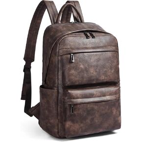 Leather Backpack for Women Travel Back pack with 15.6 inch Laptop Compartment, Vintage Ladies Computer Backpack, Beige