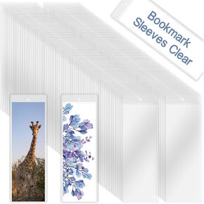 252 Pcs Bookmark Sleeves, Plastic Blank Bookmark Holder Clear Bookmark Covers for DIY Bookmarks and Picture Protection, 2.37 x 6.3 Inches