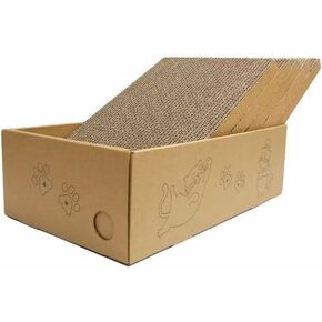 5-Pack Multi-Functional Cat Beds with Practical Box - Large Size for Indoor Cats and Kittens, Kitty Bed Scratching Board Replacement Hole Design