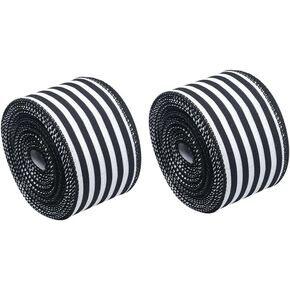 2 Rolls 2 inch Christmas Wired Ribbon Candy Cane Ribbon Peppermint Stripe Ribbon Holiday Decorative Ribbon Gift Wrapping Ribbon Fabric Craft Ribbons Wreath Bow Making Ribbon Black