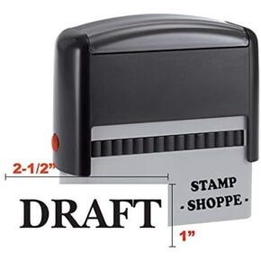 Draft Self Inking Stamp Bundled with 1oz Refill Ink - Black