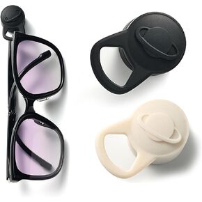 Magnetic Glasses Holder for Clothing Strong Silicone Sunglass Clip, Eyeglass holder Hands-Free Eyewear & Badge Keeper for Travel, Beach（ 2-pack）