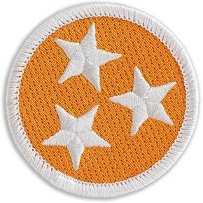 Orange Tennessee Tristar Patch - 2" Diameter Round Embroidered Patch (Iron-on)