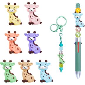 3D Silicone Beads for Keychain Making, 6 PCS Silicone Focal Beads for Pen, Loose Beads Bulk for Bracelet Necklace Lanyard Jewelry and Handmade Crafts Making