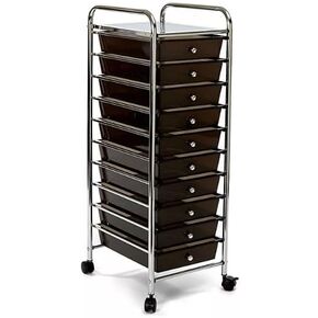 10 Drawer Rolling Storage Cart with Casters, Organizer for Kitchen, Bathroom, Bedroom, Living Room, Office (Multi-Color, 1 PACK)