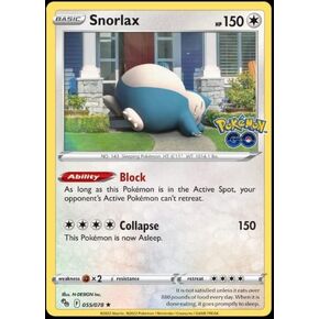 Snorlax 055/078 - Pokemon Go - Holo Rare - Pokemon Card