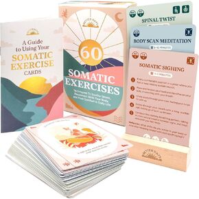 Better Days Somatic Exercises – 60 Techniques To Soothe Stress, Reconnect With Your Body, and Find Comfort in Daily Life – 3.5" x 5" Cards and Guidebook – Breathwork, Mindfulness, and Gentle Movements