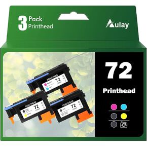 72 Printhead with New Updated Chips Compatible for HP Printers T610 T620 T770 T790 T1100 T1120 T1200 T1300 T2300 Printer 3 Packs (Gray/Photo Black, Cyan/Magenta, Matte Black/Yellow)