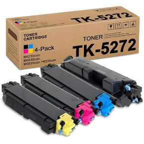 TK5272 TK-5272 Toner Cartridge Set (4-Pack, BK/C/M/Y) - TK-5272K TK-5272C TK-5272M TK-5272Y Toner Cartridge Replacement for Kyocera Ecosys M6235cidn M6630cidn M6635cidn P6230cdn Printer