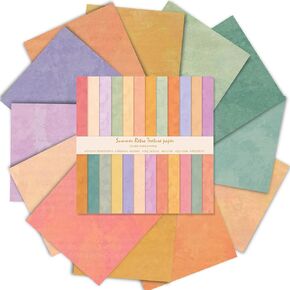 Scrapbook Paper 12x12 - 24 Sheets/24 Designs Double-Sided Textured Craft Paper, Boho Patterned Scrapbooking Paper for Scrapbook Supplies Junk Journals Card Making Origami Photo Album, Boho Earth