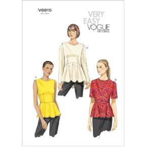 VOGUE PATTERNS V8815 Misses Top, Size B5 (8-10-12-14-16)