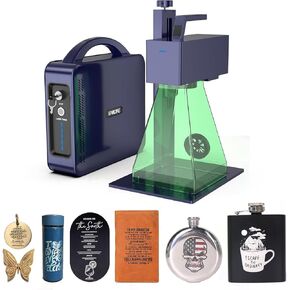 GWEIKE G2 Pro 30W Fiber Laser Engraver with 3D & Deep Engraving, 15000mm/s Fast Laser Engraver Machine, 110x110mm Working Area, Portable Laser Marking Machine for Metal, Jewelry, Leather, Dog Tags