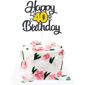 Happy 40th Birthday Cake Topper,1 PCS 40th Birthday Cake Topper,40th Birthday Decorations For Men