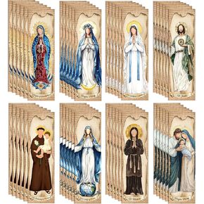 Bozidol 48 Pcs Virgin Mary Catholic Bookmarks, Vintage Our Lady of Guadalupe, Lourdes, St. Jude Book Marks for Reading, Christian Religious Bible Study Gifts for Women and Men Book Lovers