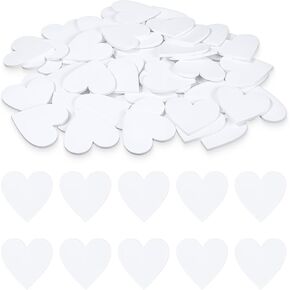 Bewudy 120 Pcs 1.5inch White Wooden Hearts for Crafts, Small Wood Hearts Cutouts, Unfinished Mini Wood Heart Slices Wood Heart Ornaments for DIY Guest Book Valentine's Day Decor Wedding Party Favors