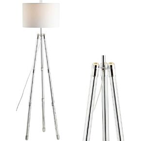 JONATHAN Y JYL2081A Arliss 60" Surveyor's Tripod Metal/Crystal LED Floor Lamp Contemporary,Glam,Modern,Transitional for Bedrooms, Living Room, Office, Reading, Chrome