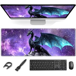 Large Mouse Pad and Desk Mat, Butterflies with Glowing Wings Desk Pad for Office and Home Use - Premium Desk Cover Mat Office Desk Accessories, 31.5 x 11.8 Inch Desk Matt for Desktop