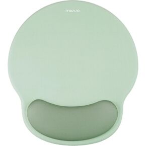 MOSISO Mouse Pad with Wrist Rest, Circle Curved Ergonomic Mouse Pad with Soft Cloth&Raised Memory Foam, Home Office Easy Typing Mousepad with Non-Slip Base for Computer Laptop, Antique Green in Saudi Arabia