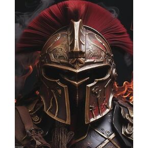 XTXGERL Spartan Helmet Paint by Numbers Kit for Adults Beginners Adult Paint by Number Kits on Canvas DIY Acrylic Oil Paints Paintwork with Paintbrushes for Gift Home Wall Decor 16x20inch
