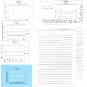 Straight Line Stencil Templates, Line Drawing Stencil Lettering Guide, Included 6 Pack Lines Drawing Stencils 1pcs Blue Paper Envelope, Spacing Lineruler Guide For Card Paper Journal Lettering Writing