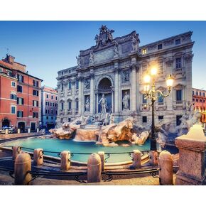 XTXGERL DIY Digital Acrylic Painting Set Trevi Fountain in Rome Italy at Sunrise Scenic Travel Paint by Numbers on Canvas Without Frame for Adult Beginner Art Craft Wall Decor 16x20in