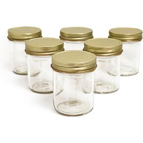 Glass 8 Fl Oz Classic Mason Jar with Metal Lid 6pk - Perfect for Candle Making