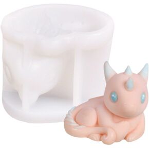 4 Pcs 3D Dragon Mold Cute Dragon Candle Mold 3D Dragon Baby Silicone Mold Resin Cake Fondant Mold Clay Resin Making Molds Candle Making Molds