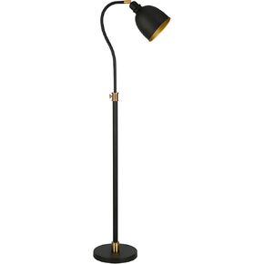 Vincent Adjustable/Arc Floor Lamp with Metal Shade in Blackened Bronze/Blackened Bronze