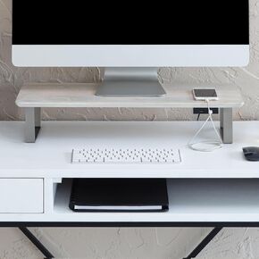 Anji Mountain Monitor Stand - Desktop Organizer & Laptop Riser, Ergonomic Monitor Riser, Space-Saving Monitor Stand for Desk, Durable Construction, Easy Assembly, Ideal for Home & Office,Black
