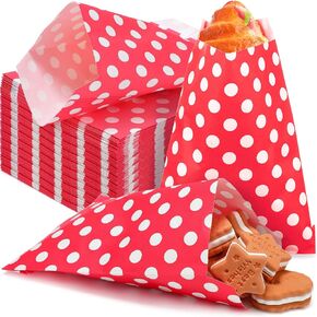 400 Pack 5 x 7 Inches Treat Bags Polka Dot Cookie & Candy Buffet Bags - Small Paper Snack Bags for Food Sandwich Packaging (Black & White)