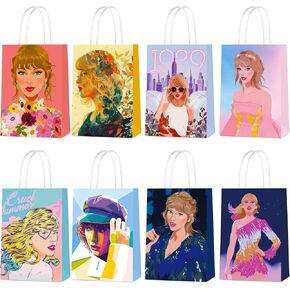 Kawacute 24Pack Singer Birthday Party Gift Bags Candy Tote Bags for Kids Paper Favor Packs Adults Birthday Party Decoration
