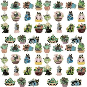 Sailanzi 30pcs Alloy enamel cat series Pendant Jewelry Making DIY Keychain Earrings Pendant Various Design Charms for Jewelry Making Bracelets Necklace (SN723) in Kuwait