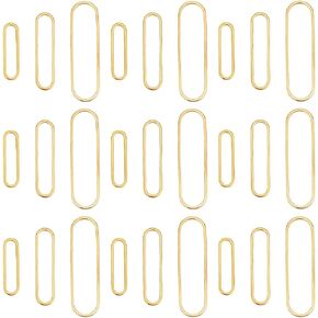 SUNNYCLUE 1 Box 120Pcs 3 Sizes Gold Open Bezel Oval Jewelry Connectors Bulk Metal Brass Round Blank Hollow Linking Ring Pendant Frame Hoop Bezels for Jewelry Making Earring Necklace DIY Craft Supplies