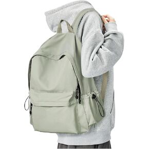 Green Cute School Backpack with Laptop Compartment Small Travel Laptop Backpack for Women Men Waterproof College Backpack Simple School Bag for Teens Girls Boys
