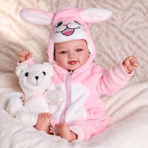 BABESIDE 17-Inch Realistic Baby Doll, Soft Body Lifelike Infant Toy with Pacifier & Outfit, Gift for Girls Ages 3+ Pretend Play & Collectors