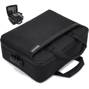 Document Organizer，Document Box with Lock，Portable Home Travel Safe Storage for Important Documents, Files and More (BLACK)