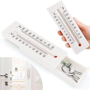 Hide A Key Outdoor Decorative Thermometer Hide a Key Outside Key Hiders Holder Box for House Spare Keys Outdoor Key Hider Secret Compartment Items for Coins Money and Hold House Spare Keys