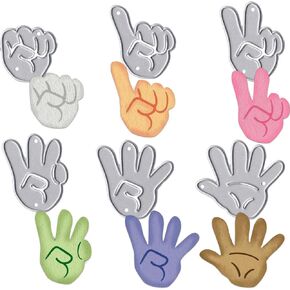 Number Gesture Metal Cutting Dies for Card Making, Finger Hand Die Cuts Carbon Steel Embossing Stencil Template Cutting Tools for DIY Scrapbooking Paper Card Photo Album Craft Supplies