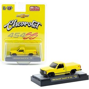 Diecast Model Car Compatible with M2 Machines 1:64 1993 Chevrolet SS 454 Pickup Truck Yellow Limited Edition 31500-MJS81