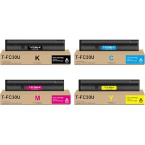 BUEGOO T-FC30U High-Yield Toner Cartridge Compatible with TFC30U T-FC30U-K T-FC30U-C T-FC30U-M T-FC30U-Y for E-Studio 2050C 2051C 2550C 2551C Printers | 4 Pack