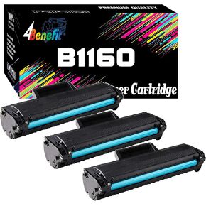 Dell (Set of 3) 4Benefit Compatible Replacement B1160 Toner Cartridge B1160W (3xBlack) Work B1160 B1160w B1163w B1165nfw Laser Printer (YK1PM 331-7335 HF44N HF442)