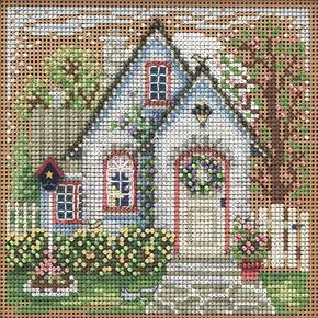 Summer Cottage Beaded Counted Cross Stitch Kit Mill Hill 2021 Buttons & Beads Spring MH142115, multi