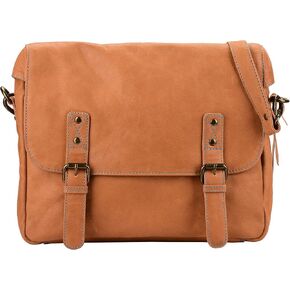Mens Messenger Sling Bag | Genuine Leather Laptop Briefcase Bags for Women - Handmade Full Grain Satchel Side Shoulder Cross Body Bag (Tan)
