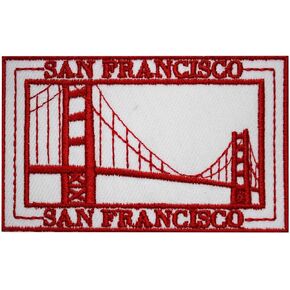 Traveler Stamp Patch, San Francisco Patch, Travel Patch, Groovy Patch Embroidered Iron on Sew on Patch Badge for Clothes etc. 9x6 cm