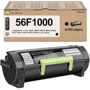 56F1000 Toner Cartridge Compatible with Lexmark 56F1000 56F000G Toner Cartridge Replacement for Lexmark MS321 MS421 MS521 MS621 MX521 MX522 MX622 MS622 MX321 MX421 Laser Printer(Black 6,000 Pages)