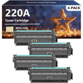 220A Toner Cartridges Compatible for HP 220A W2200A W2201A W2202A W2203A Toner Cartridge, Quality Toner for HP Color Pro 4202dw MFP 4302fdw, 1 Set, Black,Cyan,Magenta,Yellow